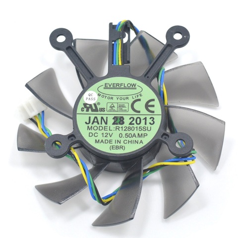 Computer Cooler Fan EVERFLOW R128015SU FD8015U12S DC 12V 0.50AMP 4Pin PWM 75MM Cooling Fan For ASUS EAH5830 GTS 260 450 ► Photo 1/4