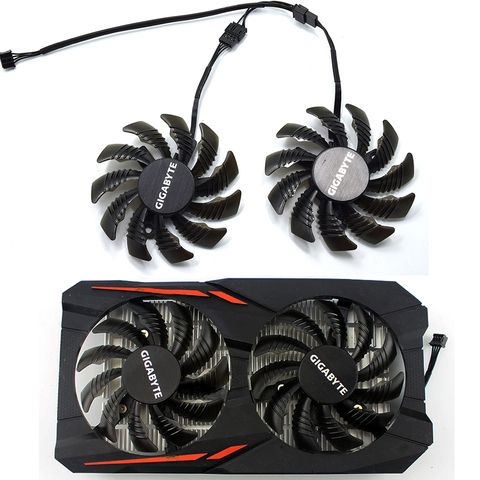 New 75MM PLD08010S12HH T128010SU 4Pin 0.35A Cooler Fan Replacement For Gigabyte GTX 1050Ti 1050 RX 550 RX560 Graphics Video Card ► Photo 1/5