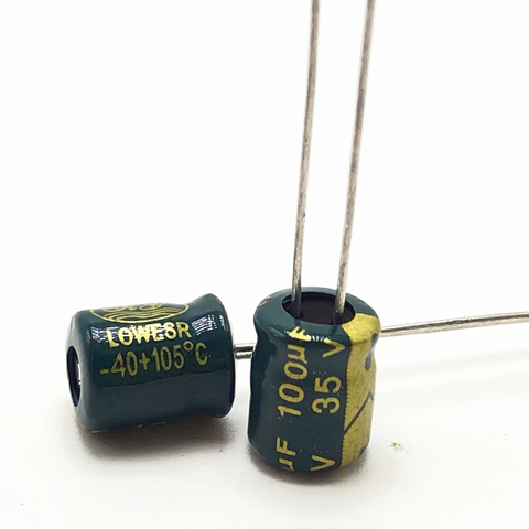 35V 100UF  6*7  high frequency low impedance aluminum electrolytic capacitor 100uf 35v ► Photo 1/1