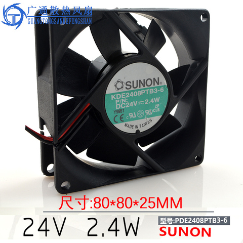 SUNON KDE2408PTB3-6 80mm 8cm DC 24V 2.4W 80x80x25mm server inverter axial cooling fans ► Photo 1/2
