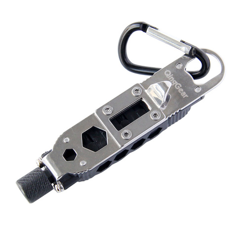 QingGear Driver Compact Pocket Tool Multi Tool Screwdriver Hex Bit Carrier Bottle Opener LED Flashlight Carabiner Angle Driver ► Photo 1/6