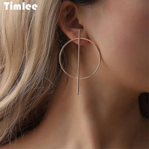 Timlee E224 Free shipping, New Personality  Punk Style Circle Geometry Metal Round Studs Earrings Fashion Accessories Wholesale ► Photo 1/6