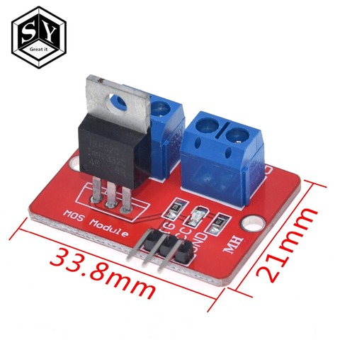 10PCS Great IT 0-24V Top Mosfet Button IRF520 MOS Driver Module For Arduino MCU ARM Raspberry pi ► Photo 1/6