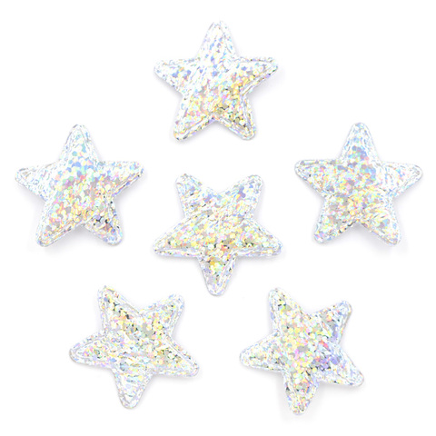 100Pcs Shining Colorful Silver Star Cloth Applique Sew On Patch for Children Shirt Jacket Jeans Dress Bags DIY Accessories F10 ► Photo 1/4