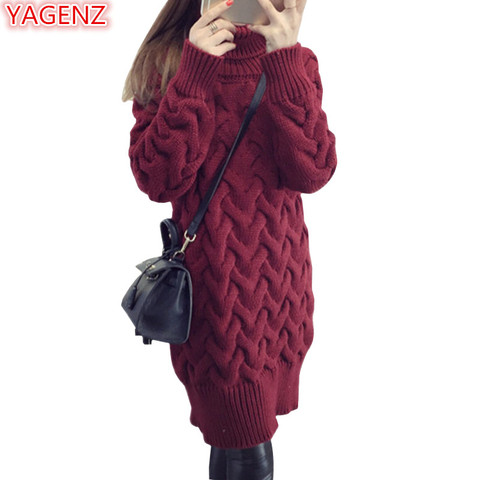 YAGENZ Women Sweaters And Pullovers Autumn Dress Korean Style Women Tops Fashion Turtleneck Womens Clothes Striped Sweater 551 ► Photo 1/6