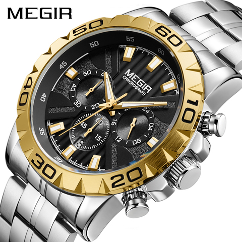 2022 New MEGIR Watch Men Chronograph Quartz Business Mens Watches Top Brand Luxury Waterproof Wrist Watch Reloj Hombre Saat ► Photo 1/6
