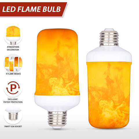 E27 E26 E14 B22 LED Flame Lamp 4 Modes Flame Effect Light Bulb 85-265V Flickering Emulation Fire Light With Gravity Sensor Decor ► Photo 1/6
