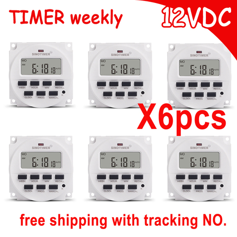 SINOTIMER wholesale 7 Days Programmable 12V DC Digital Timer Switch Control Time Relay ► Photo 1/6