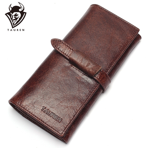New Luxury Brand 100% Top Genuine Cowhide Leather High Quality Men Long Wallet Coin Purse Vintage Designer Male Carteira Wallets ► Photo 1/6