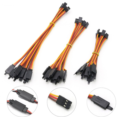 10Pcs 100 /150 / 200 / 300 / 500 / 1000mm Anti-loose 60 core Servo Extension Lead Wire Cable For RC Futaba JR Male to Female ► Photo 1/6
