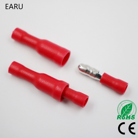 50pcs Red Male Female Bullet Insulated Connector Crimp Terminals Wiring Cable Plug FRD1.25-156 FRD1-156 MPD1.25-156 MPD1-156 ► Photo 1/5