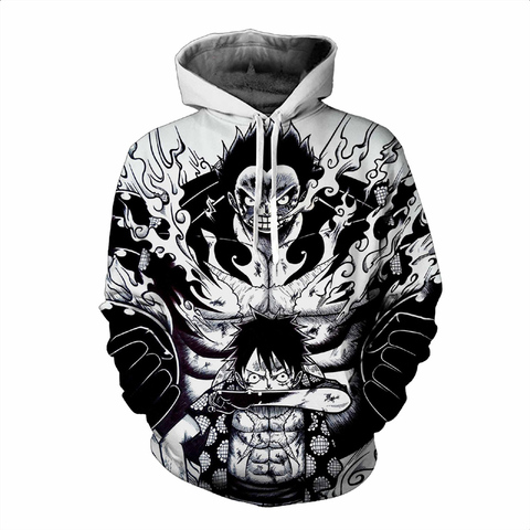 One Piece Hoodies Men 3D Print Pullover Hooded Sweatshirt Gear 4th Monkey D Luffy Ace Sabo Shanks Law Zoro Tracksuit Outerwear ► Photo 1/6