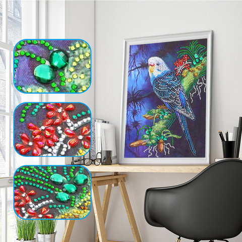 5D DIY Diamond Painting Parrot Special Shaped Full Round Diamond Embroidery Sale Animal Mosaic Picture Of Rhinestones ► Photo 1/6