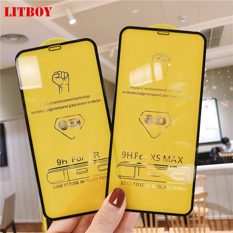 6D Full Cover Tempered Glass For iPhone 11 Pro 8 7 6 6S Plus X XS MAX iphone 7 8 x 12 Pro Mini screen protector Protective glass ► Photo 1/6