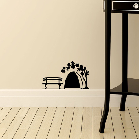 Small Mouse hole Wall Sticker door cupboard Home Decor Art kids room decoration Creative PVC Carved stickers on the wall ► Photo 1/6