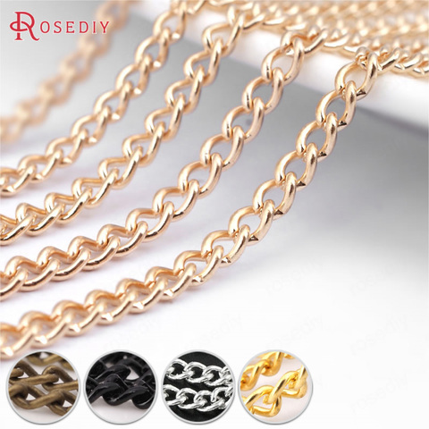 (16924)5 Meters width 2MM 2.5MM 2.8MM 3MM Iron Extended chain Necklace Chains Diy Jewelry Findings Jewelry Accessories ► Photo 1/6