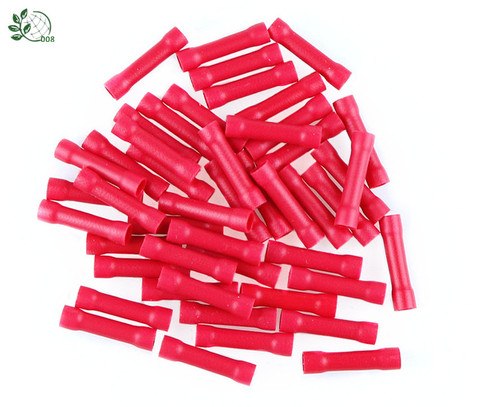 BV1 BV1.25 Full Insulating Wire Connector wire connector Butt Connectors Crimp Electrical Wire Splice Terminal 100 50PCS /Pack ► Photo 1/4