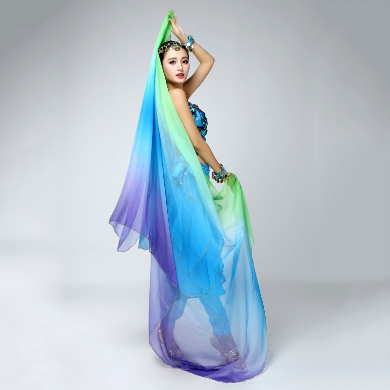 New Belly Dance Costume Gradient Color Shawl Veil 250*120cm 18 colours 
