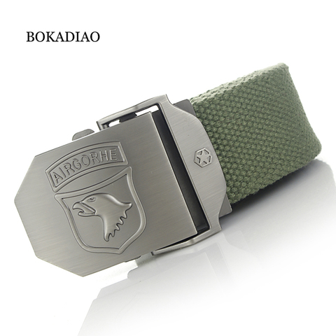 BOKADIAO Men&Women Military Canvas belt luxury Bird Metal buckle jeans belt red Army tactical belts for Men waistband strap male ► Photo 1/6
