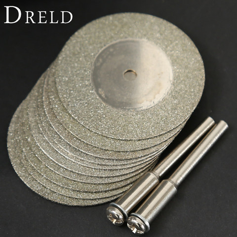 10pcs 35mm dremel accessories Stone Jade Glass Diamond dremel Cutting Disc Fit Rotary Tool Dremel Drills Tool with Two Mandrel ► Photo 1/6