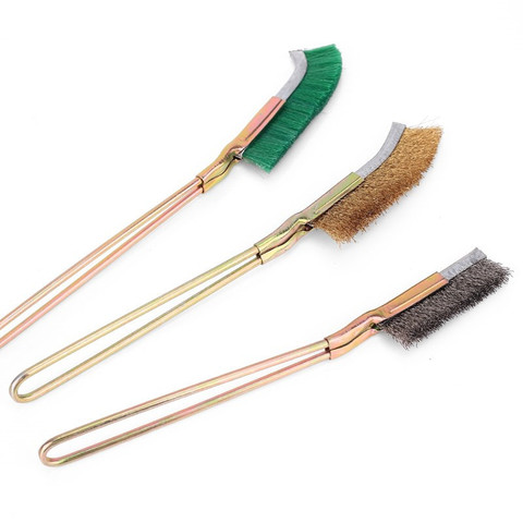 225- 245mm Mini Wire Brush Steel Brass Nylon Polishing Brush for Industry Detail Metal Rust removal Household Cleaning Hand Tool ► Photo 1/6