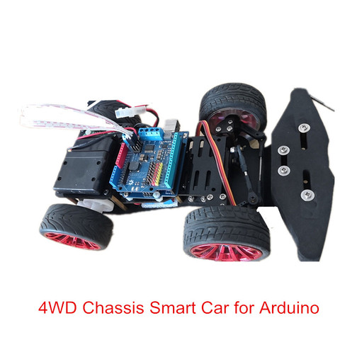 Elecrow 4WD Chassis Smart Car for Arduino Car Platform with Metal Servo Bearing Kit Steering Gear Control DIY 4 Wheel Robot Car ► Photo 1/6
