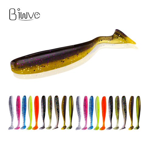 Meredith 50mm 75mm 100mm 130mm Easy Shiner Fishing Lures Wobblers Carp  Fishing Soft Lures Silicone Artificial Double Color Baits