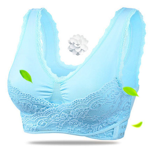 Pure Cotton Slim Underwear Solid Color Breathable Bra Seamless Sexy Lace Sling Top M~XL Size Women's Fitness Bra ► Photo 1/6