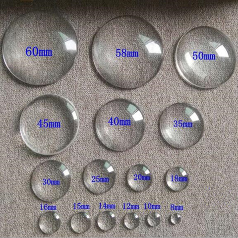 1packs 6mm-60mm Round FlatBack Clear Glass Cabochon Transparent Magnifying Glass Cabochon For DIY Jewelry Making Z941 ► Photo 1/2
