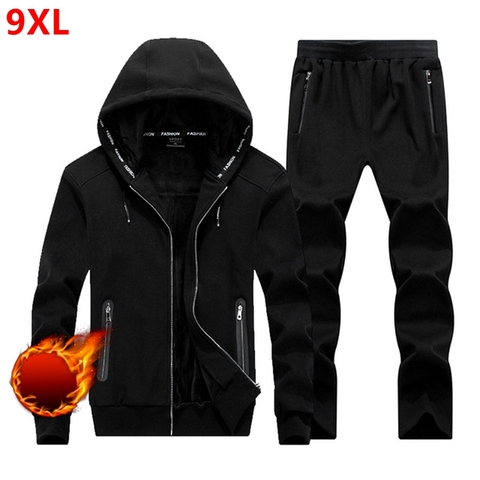 Winter Large size sweater suit male Hooded Fleece with thickened kid size big yards male adolescent set men 7X 6XL 8XL ► Photo 1/6