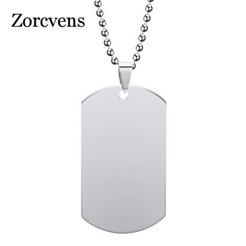 ZORCVENS New unique Designer Mens Military Army Style 316L Stainless Steel Dog Tags Chain Mens Pendant Necklace Jewelry ► Photo 1/5