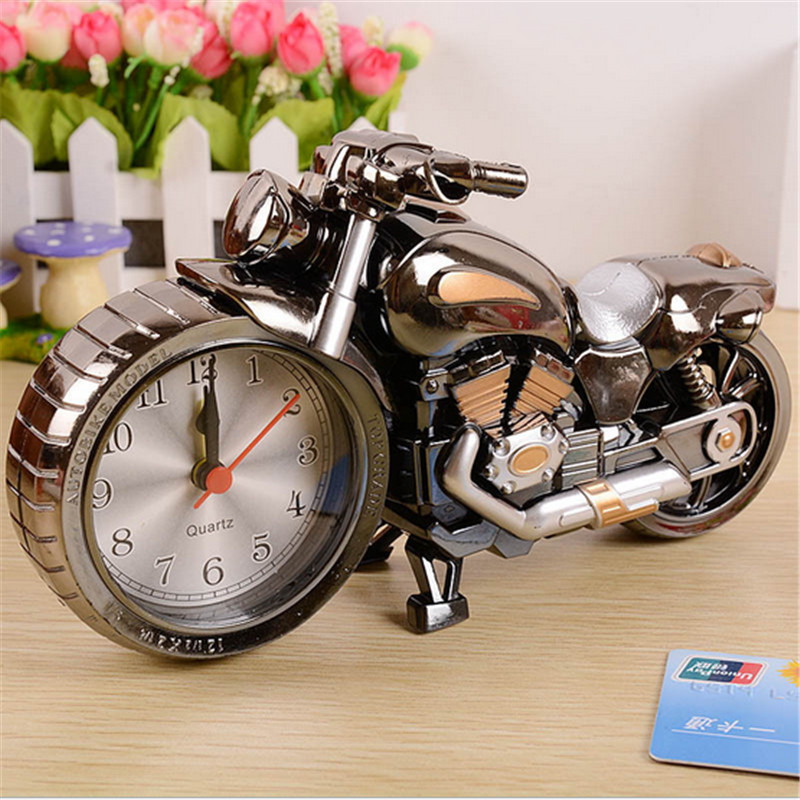 Motorcycle Pattern Alarm Clock Creative Home Clock Motorbike Birthday Kids Gift 
