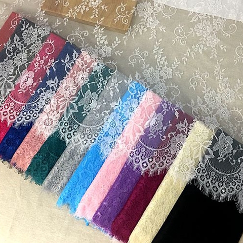 70 cm Wide Multicolor Lace Trim Embroidery Eyelash Decoration Embroidery Lace Fabric Accessories Diy Craft Clothing Material ► Photo 1/5