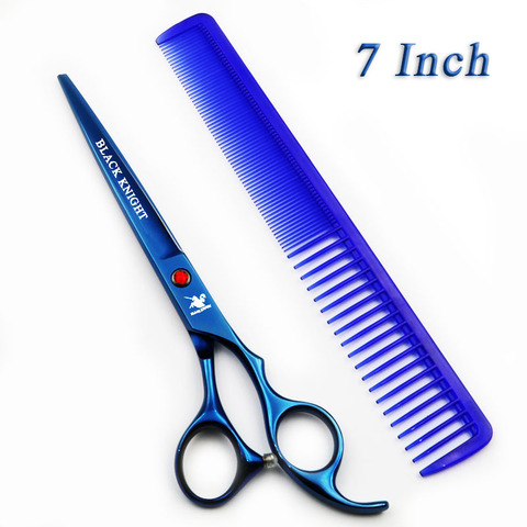 BLACK KNIGHT Professional Hairdressing Scissors 7 Inch Cutting Barber Shears Pet Scissors Blue style With comb ► Photo 1/6