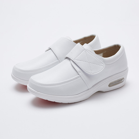 Fall Winter Nurse Shoes Women's Platform Sneakers 2022 White Split Leather Loafers Women Moccasins ► Photo 1/6