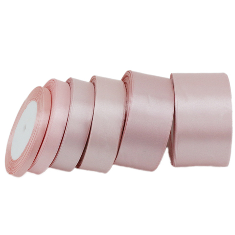 (25 yards/roll) Light Pink Single Face Satin Ribbon Wholesale Gift Wrapping Christmas ribbons ► Photo 1/6