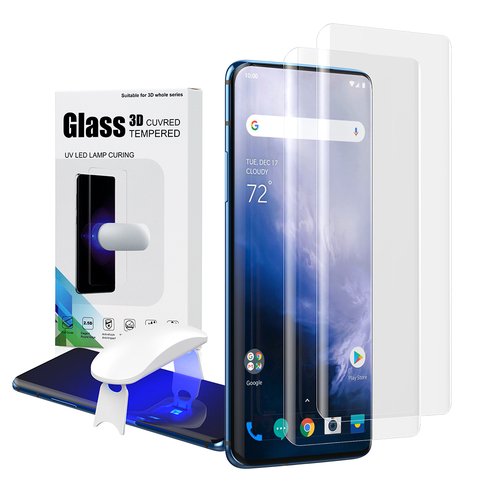 Screen Protector with fingerprint unlock for Oneplus 7 Pro 7T ProUV Glass film full cover for Oneplus 8 Pro tempered glass ► Photo 1/6