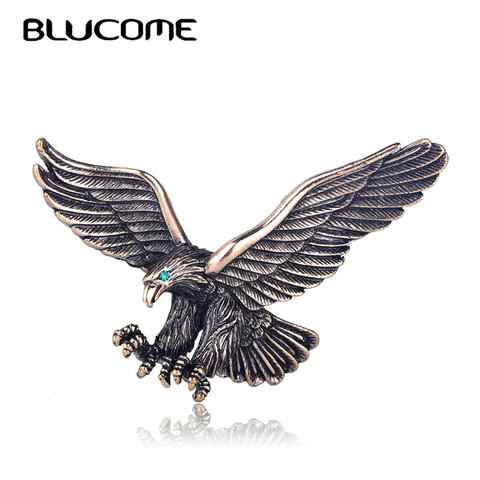Blucome Vintage Antique Silver Color Jewelry Flying Eagle Brooch Men Boys Suit Scarf Accessories Bird Pins Birthday Party Gift ► Photo 1/6