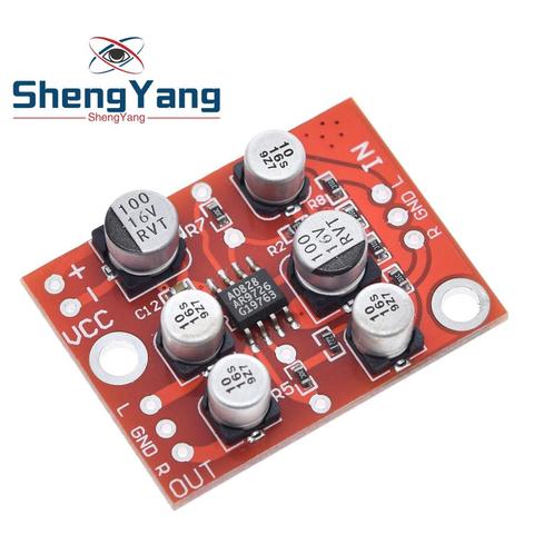 ShengYang  1PCS DC 5V-15V 12V AD828 Stereo Preamp Power Amplifier Board Preamplifier Module ► Photo 1/6