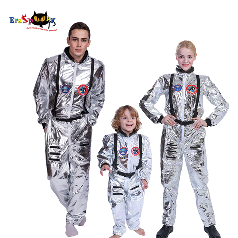 Men Astronaut Alien Spaceman Cosplay Helmet Carnival  Adult Women Pilots Outfits Halloween Costume Group Family Matching Clothes ► Photo 1/6