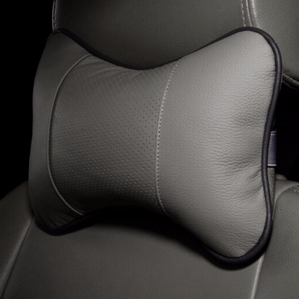 New Car Pillow Leather Neck Headrest Super Soft Memory Foam Auto