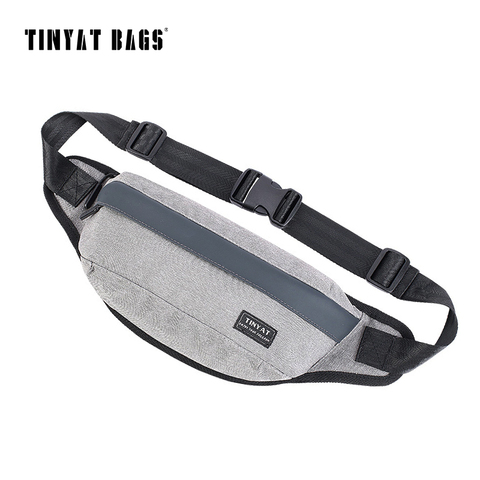 TINYAT Men Shoulder Waist Bag pack Black Canvas Chest Fanny Bag Handbag Belt Bag pack for phone money Women Travel Hip Pack Bum ► Photo 1/6