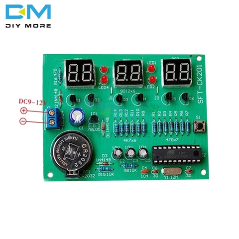 DIY Kit Module 9V-12V AT89C2051 6 Digital Tube LED Electronic Clock Parts Components Suite Diy Electronic PCB Board ► Photo 1/4