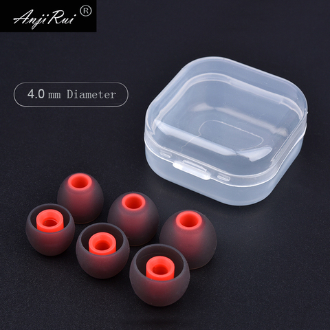 6 pcs/3pair ANJIRUI 4.0mm (L m s) silicone Ear Pads for in-Ear Headphones Silicone eartips/Ear sleeve Headset Accessories ► Photo 1/6