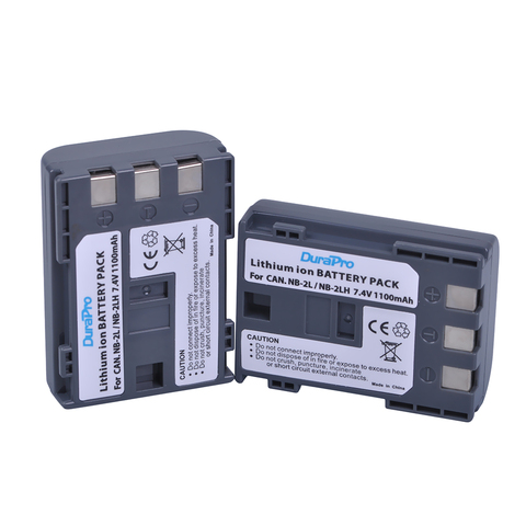 DuraPro 2Pcs 1100mAh NB-2L NB 2L NB2L NB-2LH Replacement Li-ion Camera Battery for Canon 350D 400D G7 G9 S30 S40 Z1 DC310 DC320 ► Photo 1/5