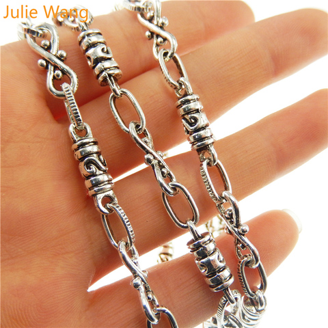Julie Wang 1 Meter 1Lot Antique Silver Style Tone Zinc Alloy Jewelry Making Necklace Chain 10*5mm Handmade Crafts 30132 ► Photo 1/6