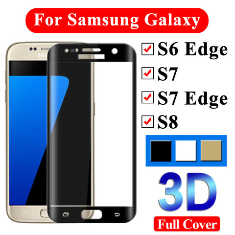 3D Tempered Glass On The For Samsung Galaxy S7 Edge Screen Protector Samsyng S6 Armor S7edge Screenprotector S 7 6 Tremp 7s Ed ► Photo 1/6