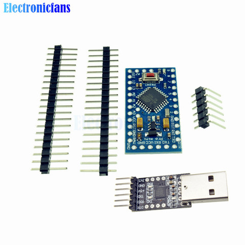 1Set atmega328 Atmega328P Pro Mini 5V 16M Board Module For Arduino + 6PIN CP2102 USB 2.0 to UART TTL Adapter Converter ► Photo 1/6