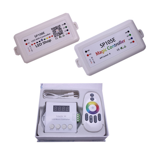 DC5V-24V WS2812B WS2811/WS2813/USC1903 Magic LED tape digital colorful music X2 controller with RF touch remote Max 1000pixels ► Photo 1/6