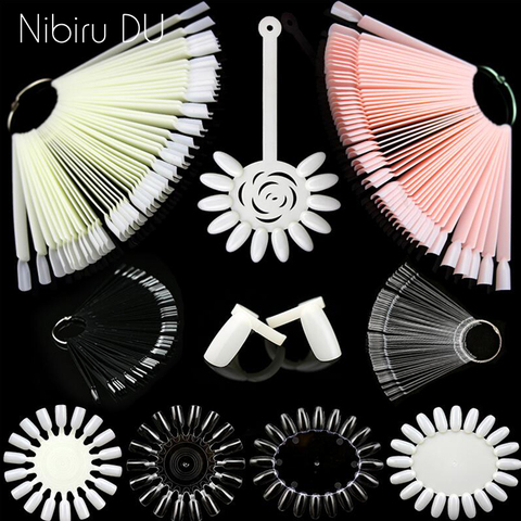 False Nail Tips Color Card Practice Display Tools Transparent White Buckle Ring Manicure DIY Nail Display Nail Art Practice tool ► Photo 1/5
